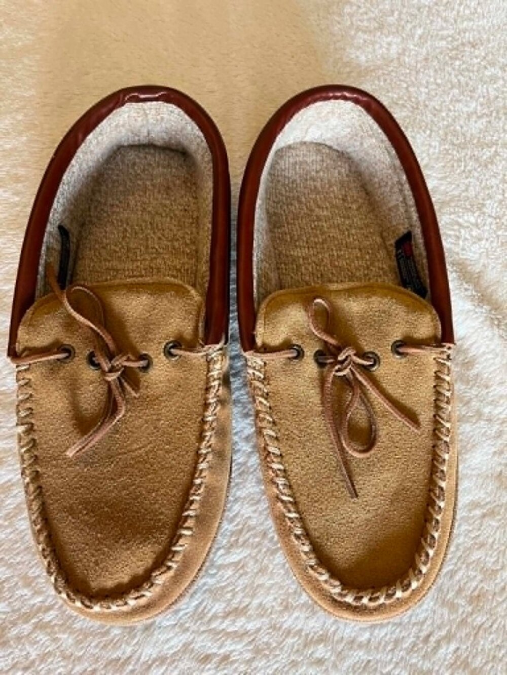 RedHead Men's Tan Suede Moccasin Slippers size 12